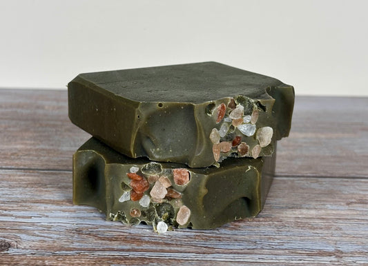 Indigo Luxe - Handmade Indigo Shea Butter Soap stacked on top of each other