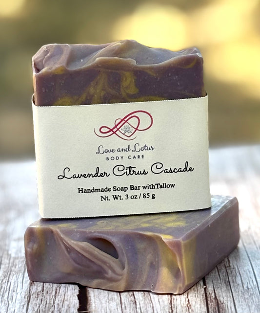 Lavender Citrus Cascade – Handmade Lemon Lavender Tallow Soap
