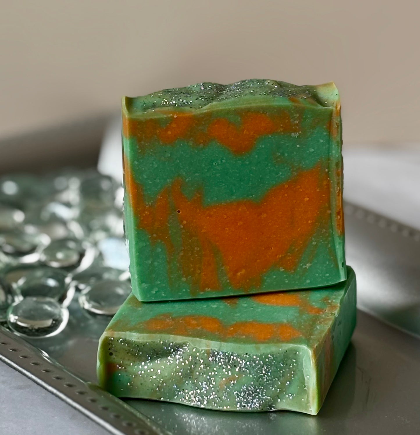 Peachy Minty-Handmade Soap with Tallow